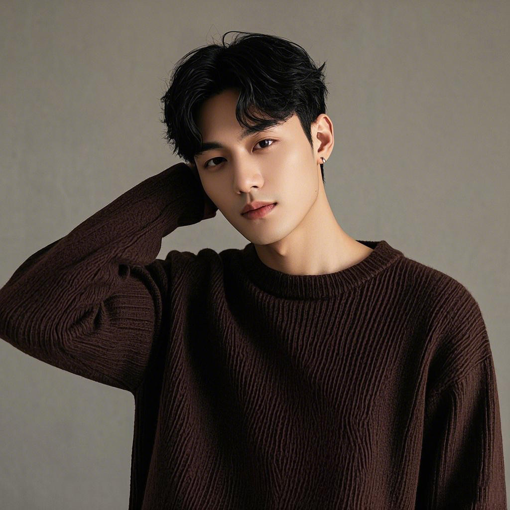 美式复古咖色圆领毛衣男秋冬纯色百搭长袖内搭休闲慵懒套头针织衫